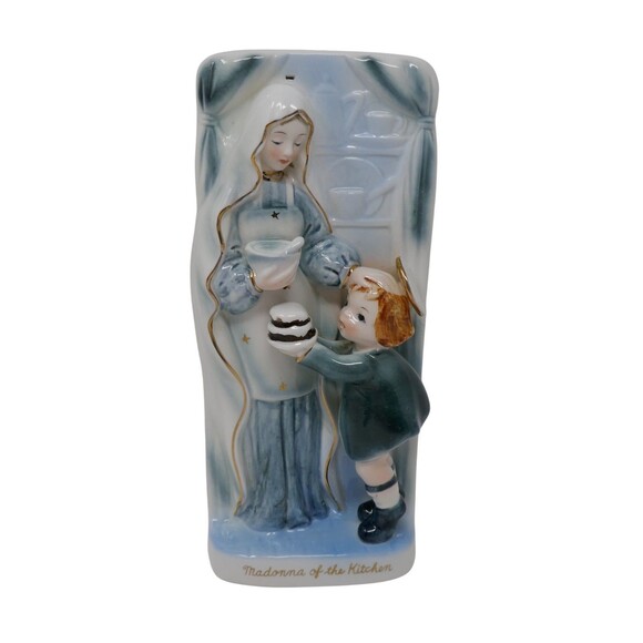 Napco Mary Madonna Of The Kitchen & Child Ceramic Wall Hanging AR2794 - Picture 1 of 8